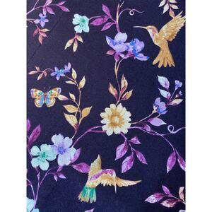 JOANN Keepsake Calico Dark Floral Butterfly Hummingbird Fabric Cotton LAST 1.5yd
